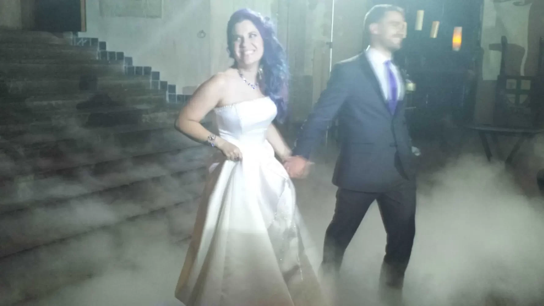 Bride And Groom In Fog Scaled